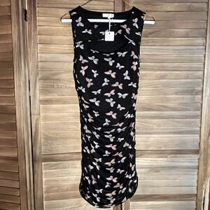 Black butterfly dress. Women size small. NWT